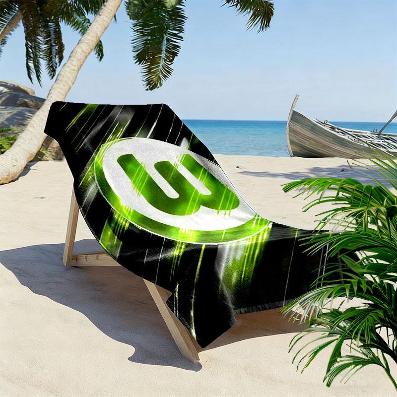 Asciugamano da Spiaggia con Stampa VfL Wolfsburg, Asciugamano Grande Morbido Asciugatura Rapida per Spiaggia Campeggio Nuoto