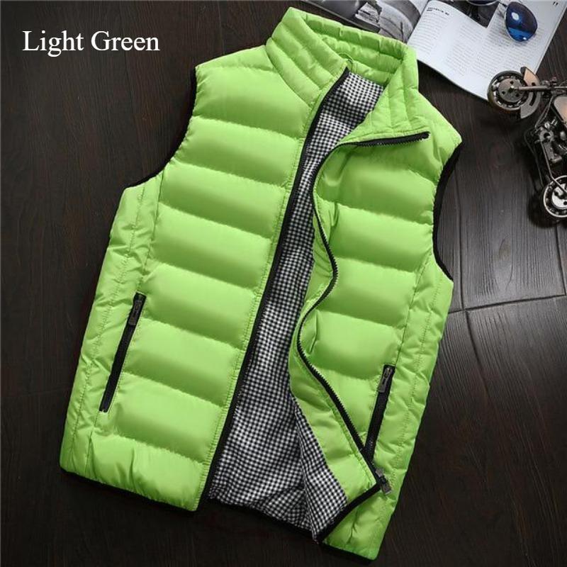 Verdickte warme Herrenweste, modische ärmellose Weste, lässige winddichte wasserdichte Weste für den Winter, einfarbig, All-Match-Jacke