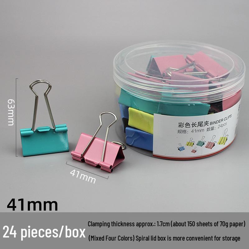 Colored 41mm Swallowtail Clip for Documents and Office Supplies