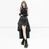 Reddachic Black Striped Suit Skirt Grunge Retro 3-Way Fishtail High-Low Maxi Long Train Skirt Gothic Woman Alternative Clothes