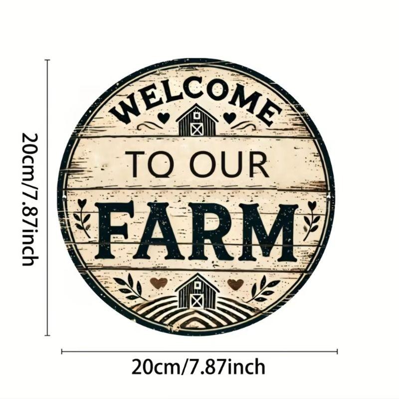 1 Piece Retro Tin Sign Metal Wall Art Decor for Office Living Room Courtyard 20x20 cm
