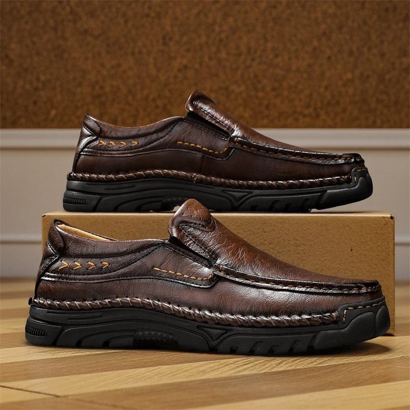 38-48 Men's Casual Shoes Handmade Rubber Soft Driving Car Men's Shoes Outdoor Waterproof Boots Men's Shoes Men's Genuine Leather Moccasins