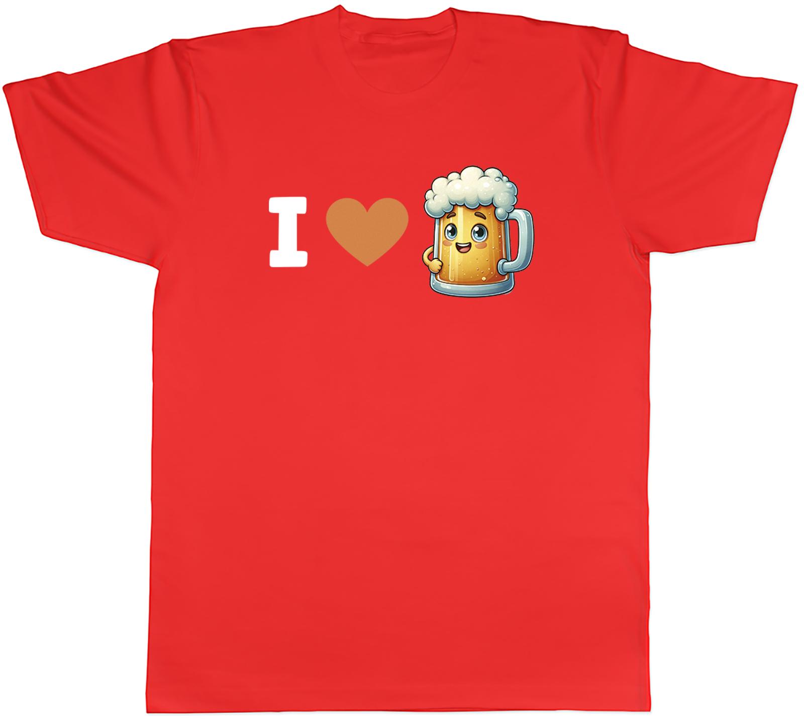 Funny I Love Beer Unisexs TShirt Lager Ale Daught Craft Lover Tee Gift S