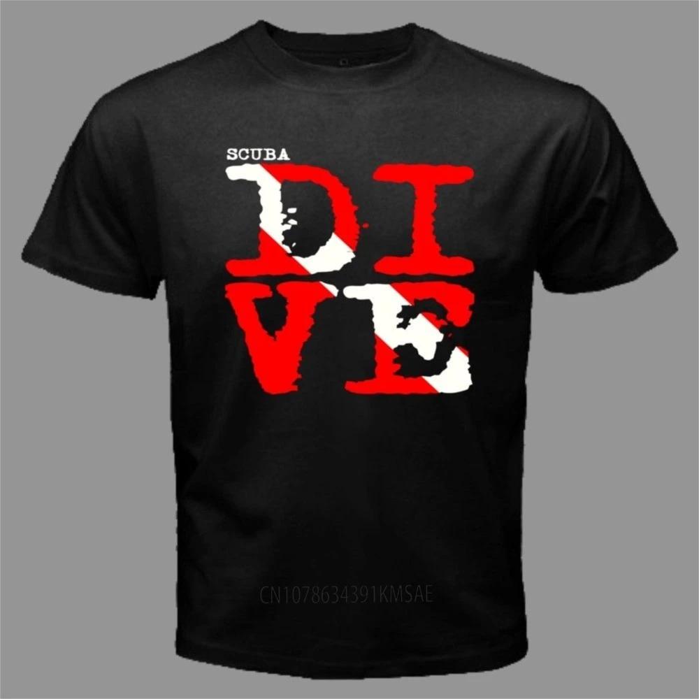 Scuba Dive Scuba Diving Equipment Gear Diver Flag T-shirt Summer Men Short Sleeve Cotton Tshirt Tees Streetwear
