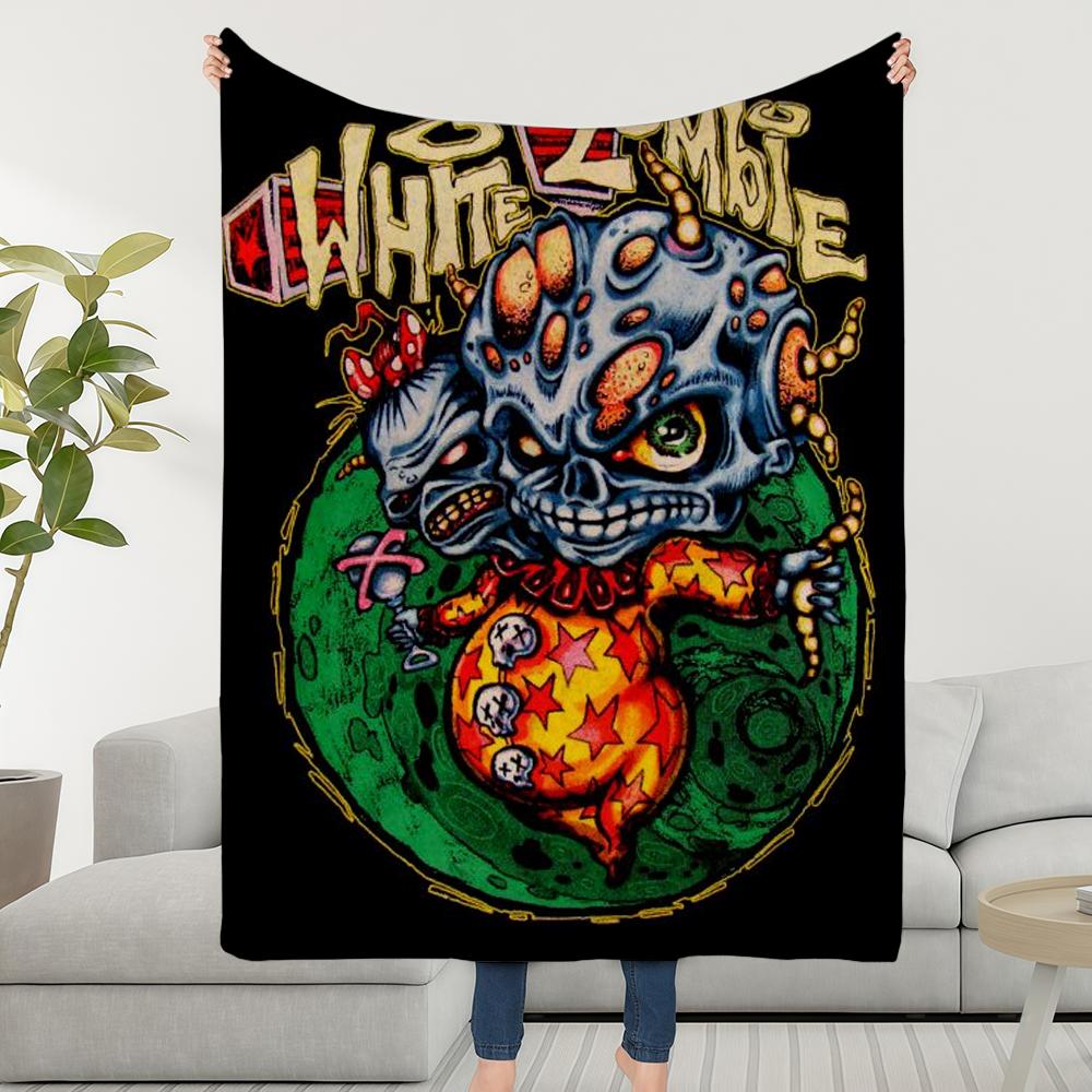 Blanket Throw Super Rock Cosy Plush Living Z-ZombieS Room Sofa Band Couch W-WhiteS-ES Childish Birthday Gifts