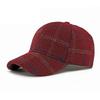 Autumn Winter Hat Men Women Wool Plaid Baseball Cap British Vintage Cap