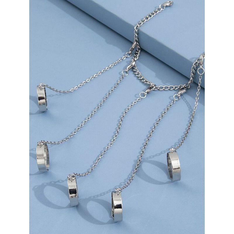 European and American Fashion Cool Punk Creative Finger One-Piece Bracelet Ring Detachable Trendy Cool Niche Style Hand Jewelry