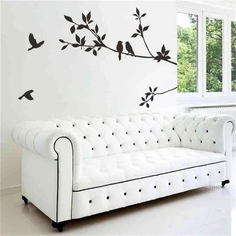 Classic Bedroom Wallpapers Cartoon Owl Bird Tree Wall Stickers Home Decor For Kids Living Room Decals Festival House Ornament