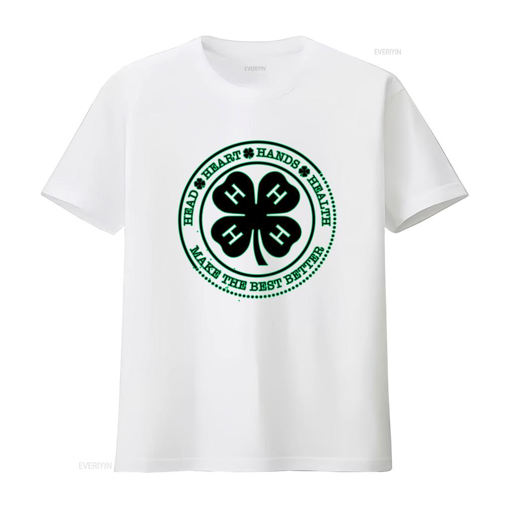 4 H Life T Shirt Mom Dad Lucky Goat St Patricks Day Cow 4H Uncle Handmade  Vintage Washed Stylish Casual Soft Designer Clothes