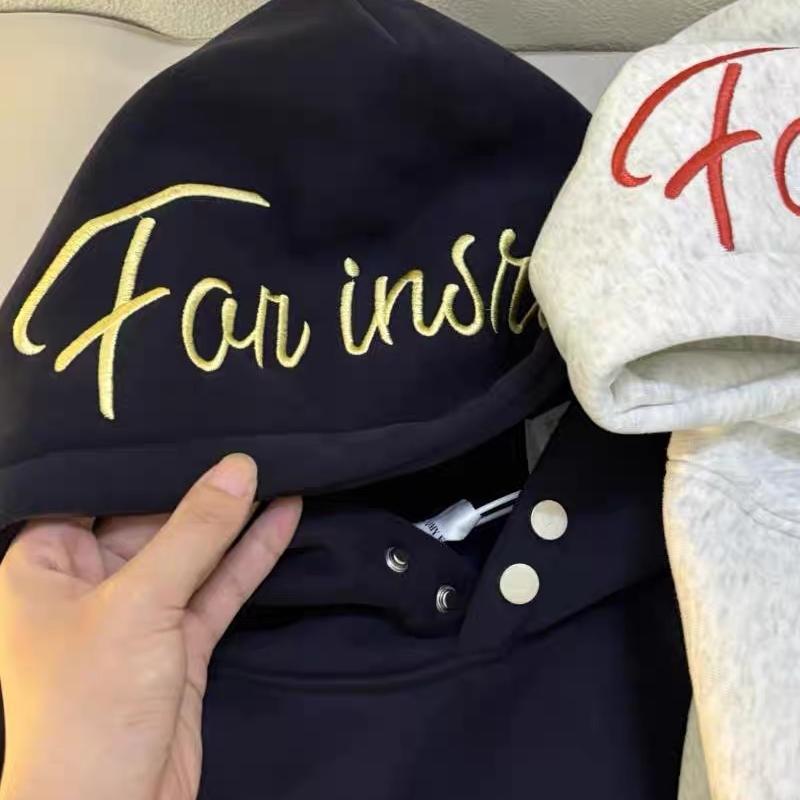 Unisex American Retro Embroidered Fleece Hoodie - Winter Hip Hop Casual Trend 3XL