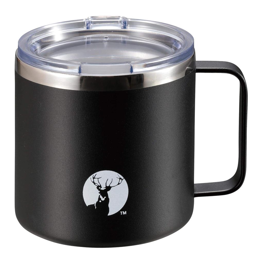 Captain Stag HD Double Stainless Vacuum Keeps Drinks Hot or with Mug, Steel, Insulated, Cold, Lid, 450ml, Black, UE-3495