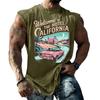 Men's Funny Print Vintage Texture Sleeveless Vest, Loose Breathable Summer Tank Top for Sports and Street Casual