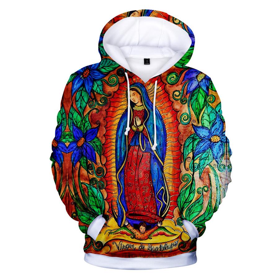 Moda Meryem Baskılı Kapüşonlular Erkekler Kadınlar Casual Kazak Streetweed İlkbahar Ve Sonbahar Uzun kollu Hip Hop Kazak