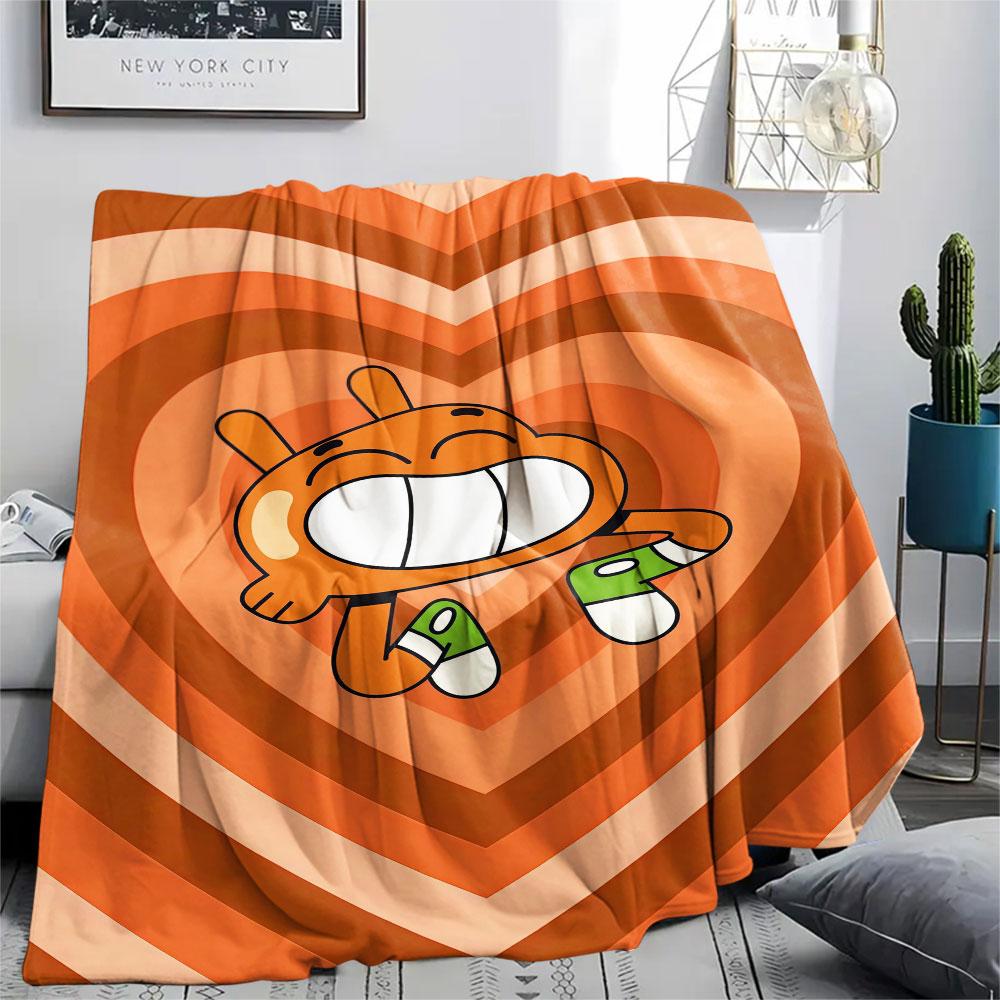 Darwin Watterson Printed Flannel Blanket, soft throw for bedroom sofa, washable, fan merchandise, great gift.
