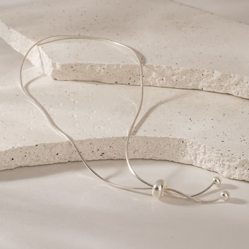 JEWNEL Silver925 Snake Chain Drop Pendant Chain Adjustable Levero Bracelet