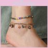 Women Fashion Alloy Foot Chain Accessories Set With Colorful Floral Elements