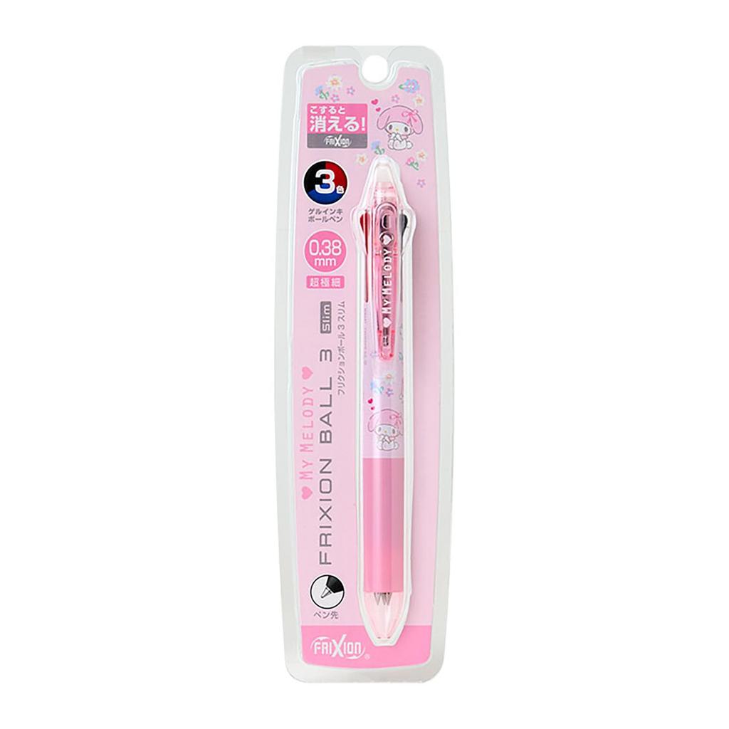 Sanrio FriXion Ball 3 My Ball Ink 927872 Slim, Melody, Polycarbonate, Diameter 0.38mm, Colors Black, Red, Blue, Knock-Type,