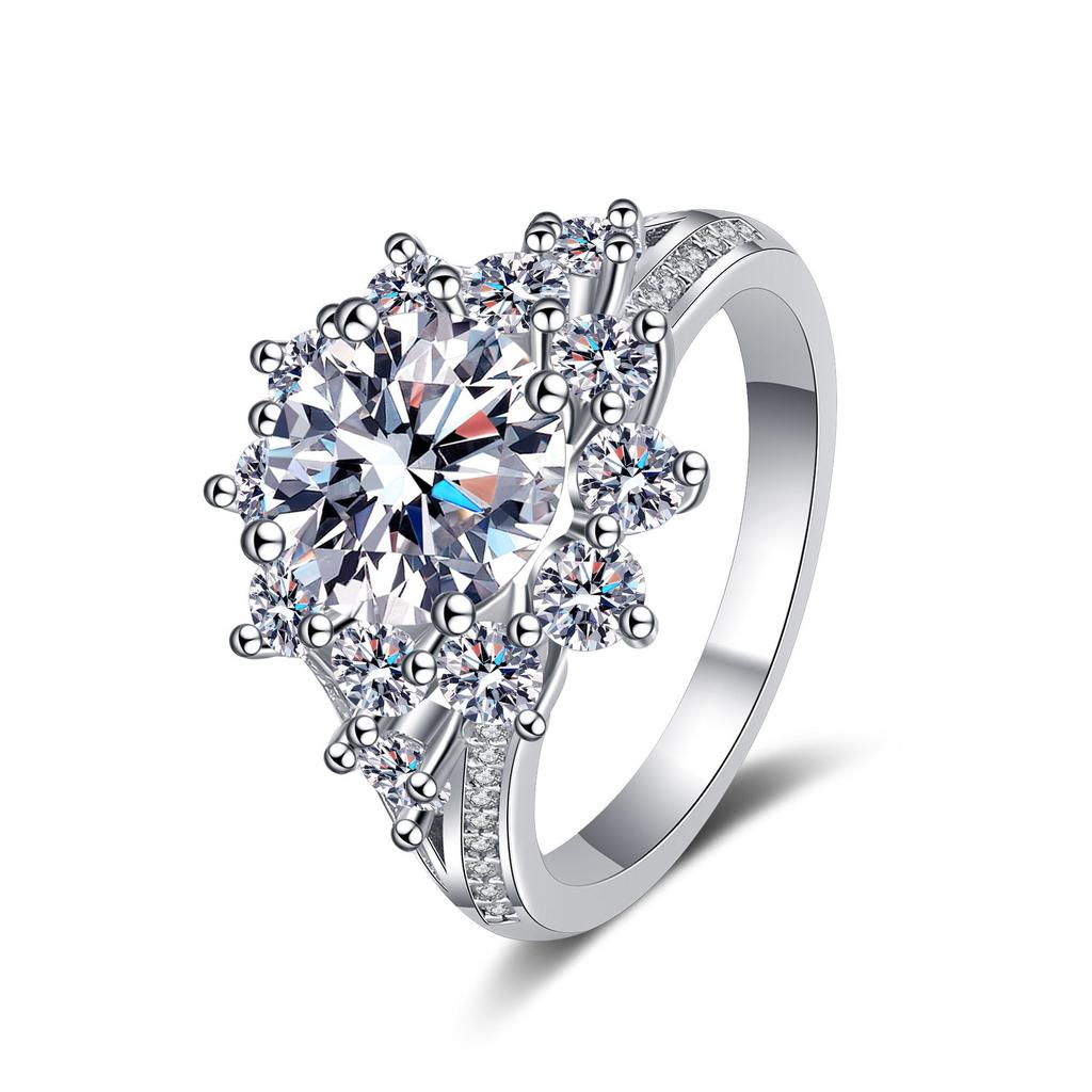 3CT/10CT D Color Moissanite Ring For Women 100%   CopperAU750 Plated Engagement Wedding Bride Diamond Rings with GRA