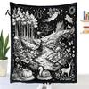 Cozy Bed Throw for Creative Adults Halloween DIY Coloring Blanket, Blanket with Ghost Patterns, Color Your Machine Washable Sofa Own And Kids,