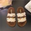 Internet celebrity fashion brown explosion Mao Mao slippers women's autumn and winter wear 2025 new ins trendy thick bottom casual home