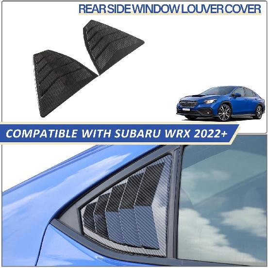Daeiclru Rear Side Window Louvers Compatible with Subaru WRX 2022 2023 2024, Rear Side Window Louver Decorate Cover, Air Vent Scoop Shades Cover