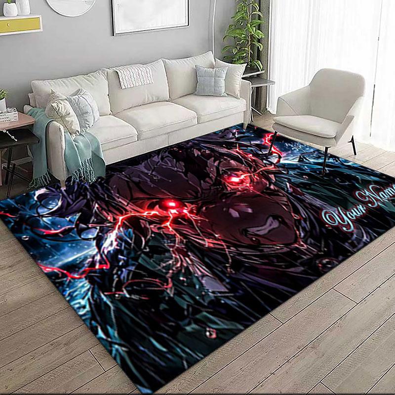 1PC Custom Name "Dark Power Awakening" Theme Floor Mat Ideal for Living Room, Game Rooms, Office, Bedroom,Floor Mat Playful Design