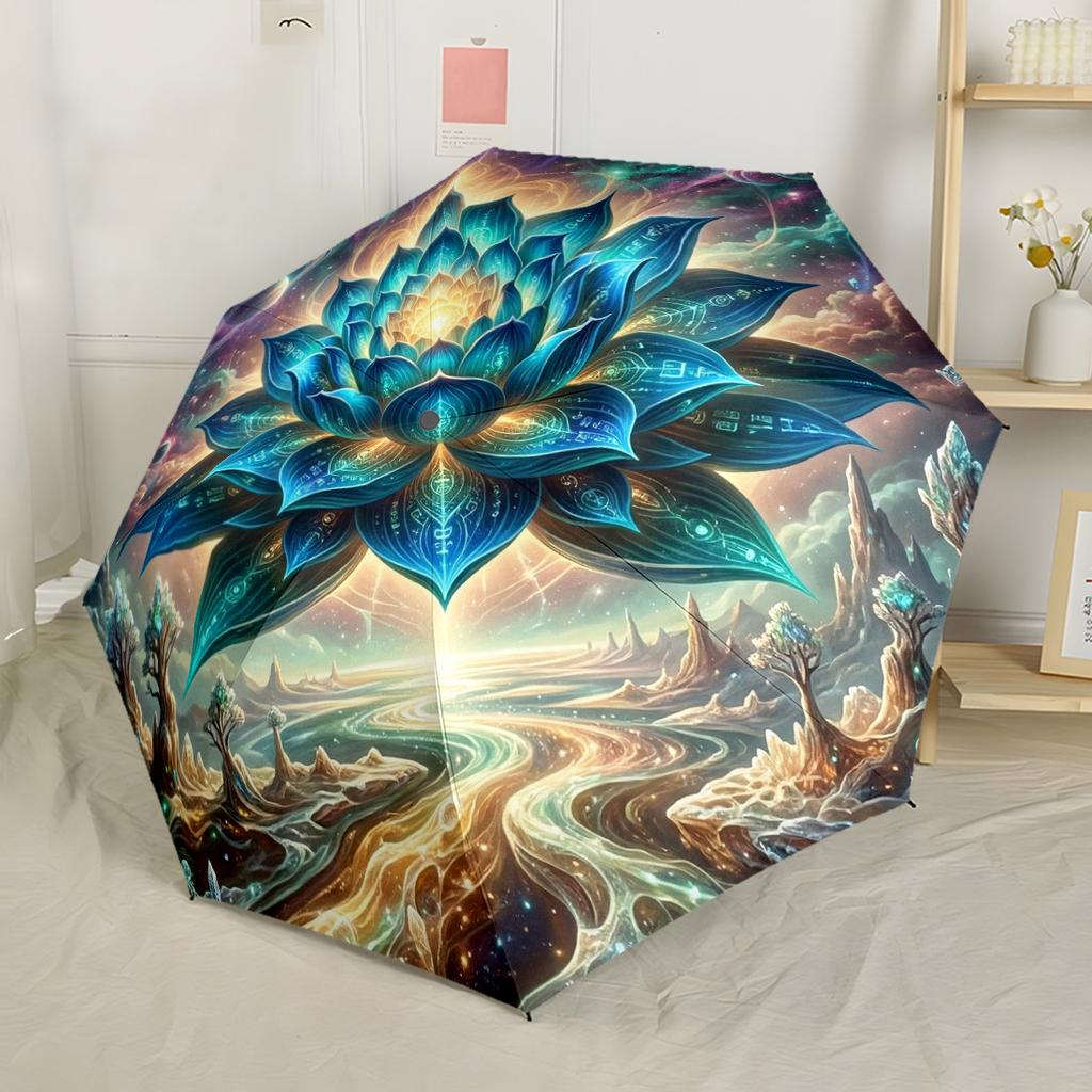 Forest Floor Elegance Automatic Umbrella Folding Umbrella with 8 Ribs Sturdy Construction All-Season Travel Elegant Umbrella Spiritual Gift
