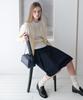 Leuba Cotton Chino Pleated Skirt - Classic Navy