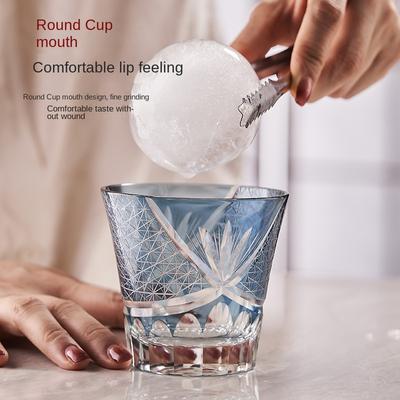 Japanese Edo Cut Crystal Glass Whisky Glass Hand-carved Glass Gift Box