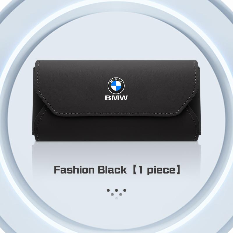 Leather Car Visor Glasses Case For BMW X1 X2X3X5X4 X6 X7 1 3 5 7 Series F48 E70 E90 G20 G30 I7 Sunglasses Box Eyeglasses Storage