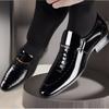 Retro Herren Lederschuhe Britischer Stil Business Abschlussball Party Formelle Schuhe für Herren Quadratischer Absatz Flache Freizeitschuhe Zapatos Hombre Übergröße