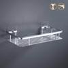 Adhesive Suction Bathroom Shelf No Drill Aluminum Rectangle Wall Mount Shower Caddy Organizer Screw Free Anodized
