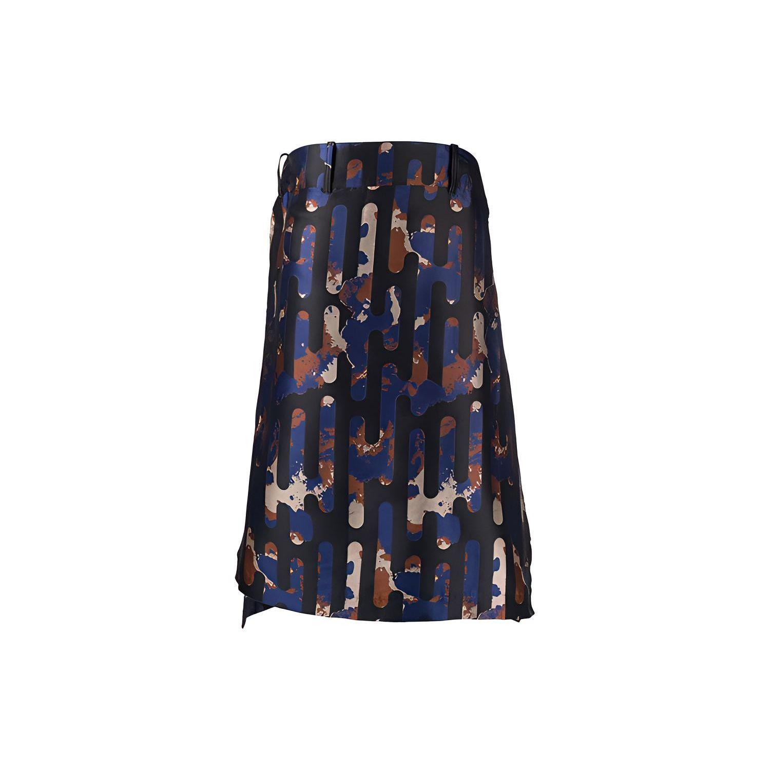 

Y-3 Abstract Print A-Line Midi Skirt Women skirts Blue HB3368 XS