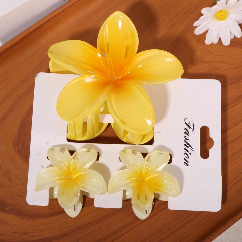 One Large and Two Small, Gradient Color Flower Hair Clip, Summer Fashion Casual Style Hair Accessory Perfect for Outings