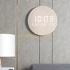 KX4B Stylish Cotton Linen Designs LED Clock Wall Clock with Brightness Control for Living Room Decors Digital LED Display