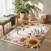 Sunflower Carpet Flower Decor Rug for Kitchen Living Room Bedroom Colorful Yellow Pattern Home Decor Mat for Fall Gift for Him