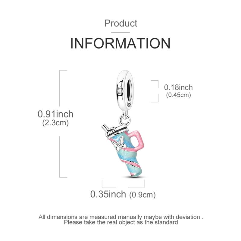Copper Colorful Insulated Cup Pendant Charm Jewelry Fit Originalbracelet For Women Diy Gift