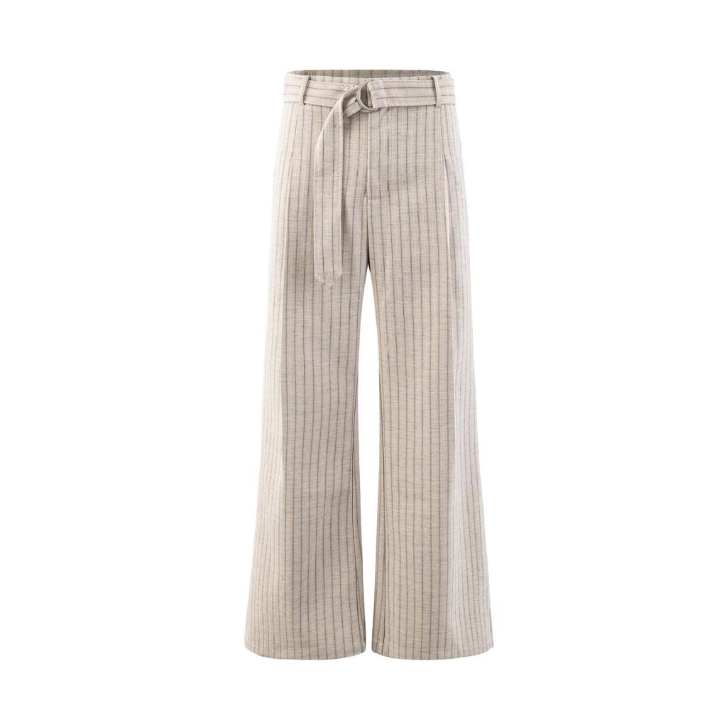 Retro Striped Wide-Leg Pants: Loose, Relaxed Old Money Style.