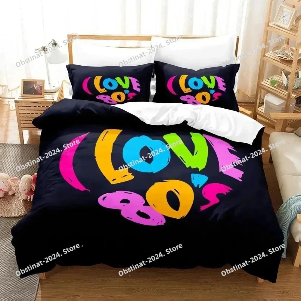 TV series I Love The 80s Logo Bedding Set Printed single Comforter Quilt Duvet Cover Pillow Case 3 Pieces Sets Kids Adult Size