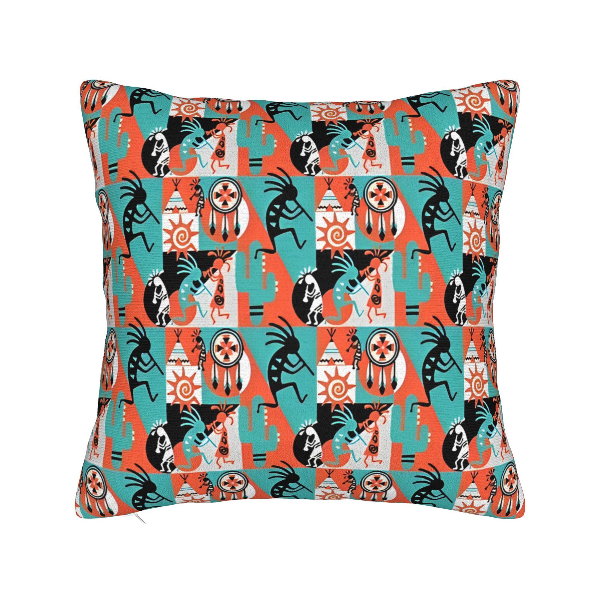 

Kokopelli in Lavender Square Pillow Cases African Tribal Native American Cushion Cover Custom Decorative Pillowcover for Car 30x30cm 12x12in