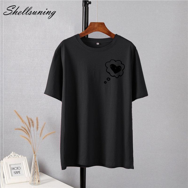 Shellsuning простые футболки с принтом в виде сердца — фото 12