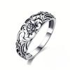 Vintage CopperColor Hollowed Out Carved Floral Pattern Ring, Women's  Creative Holiday Accessory Jewelry