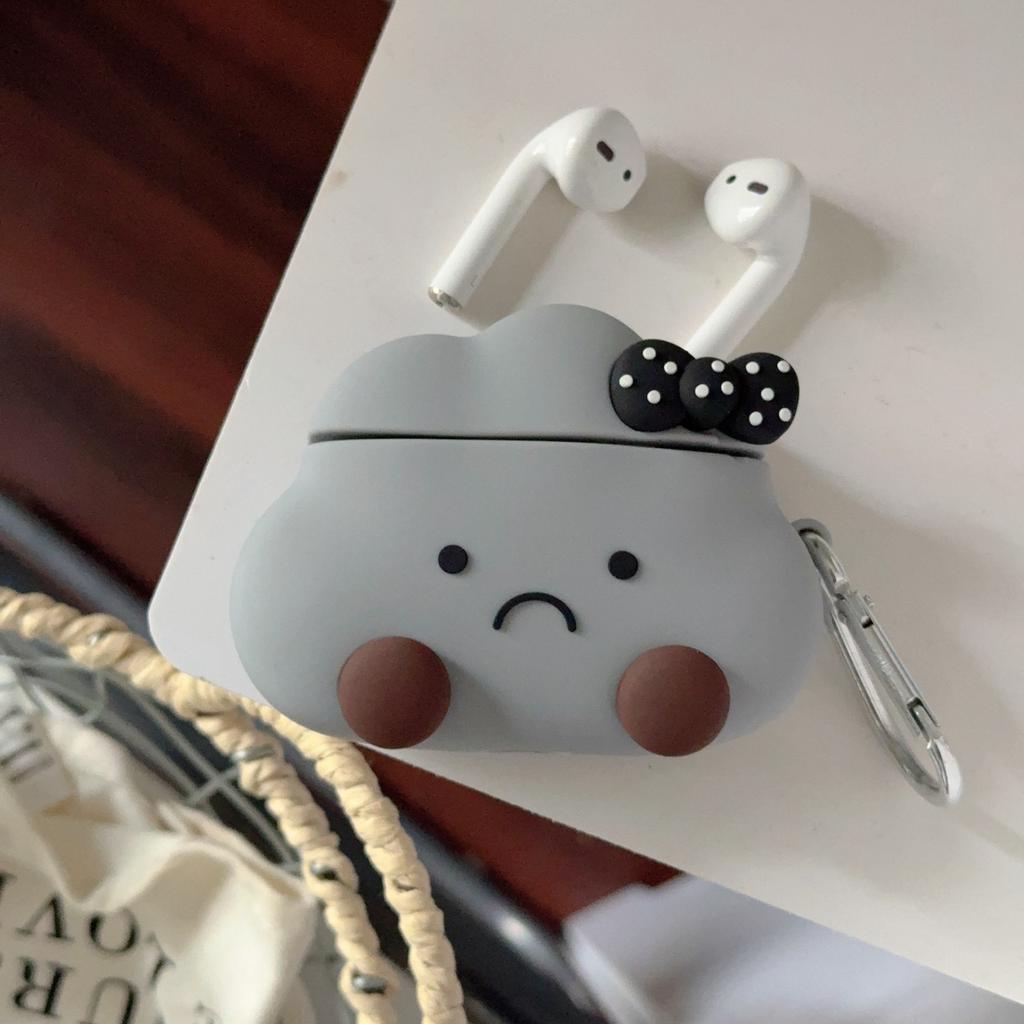 Cute Dark Cloud Expression AirPods Pro Apple Bluetooth Headset Case 1/1/1 Generation Cartoon Case for Women