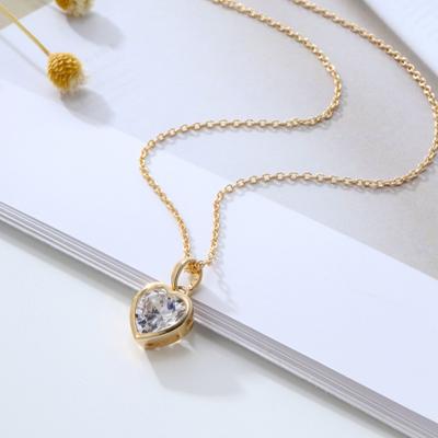 Stylish Heart Necklace Shining Sturdy Valentine's Day Gift