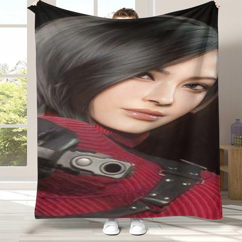 Classic R-Resident Evil Leon Game Flannel Blanket,Ultra Soft Warm Plush Throw for Home Bedroom Bed Sofa Cover Office Picnic