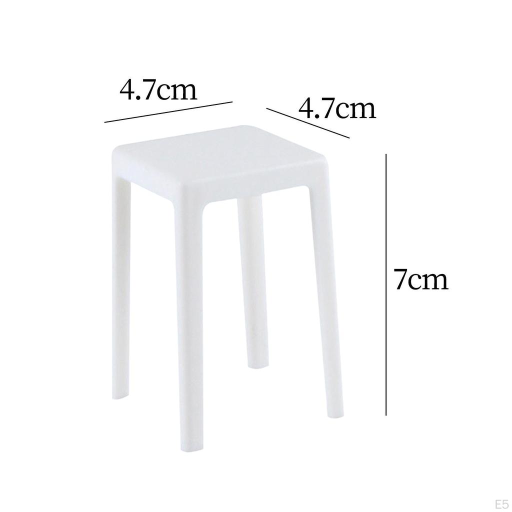 2 Pieces Dollhouse Mini Chair High Stool 1:6 Photo Props Furniture for DIY