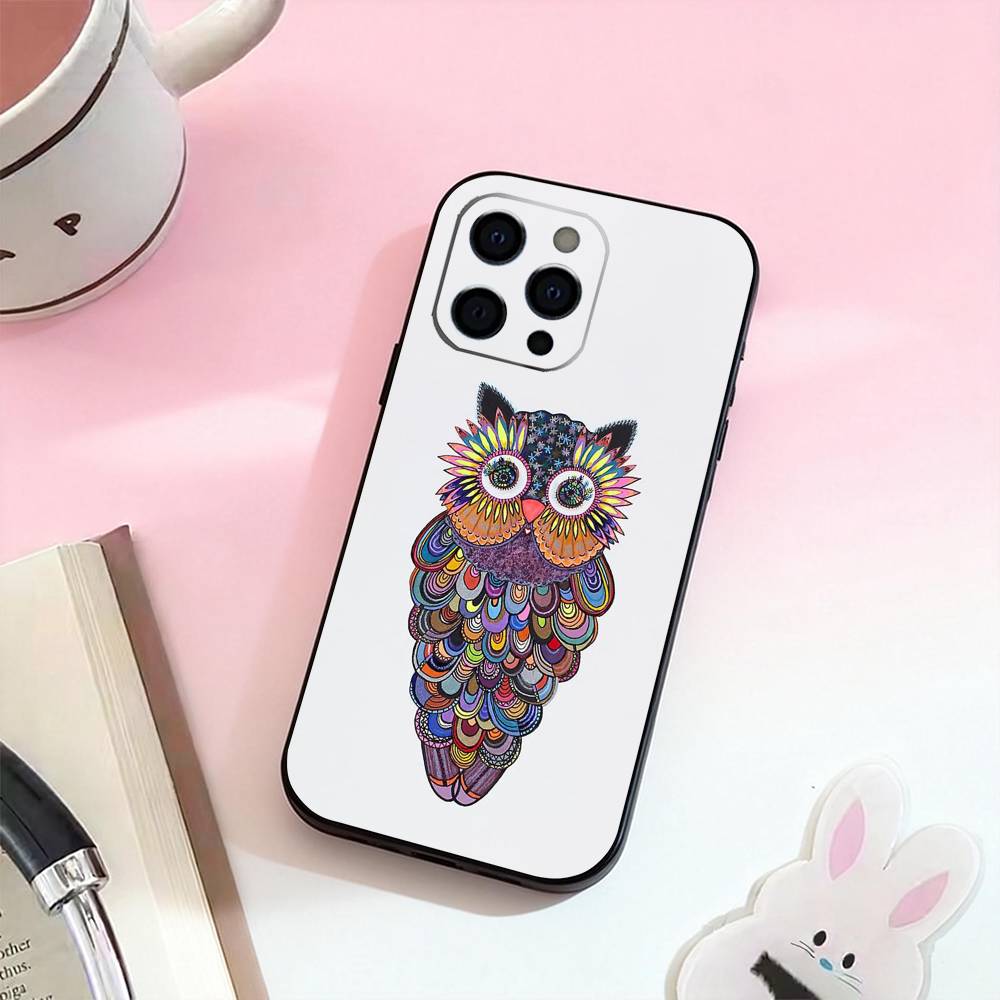 Cute Owl  Phone Case For iPhone 17,16,15,14,13,12,11 Plus,Pro,Max,XS Silicone Soft Cover
