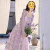 Suspender dress women's summer temperament advanced sense purple unique beautiful suspender skirt with sunscreen cardigan two-piece set