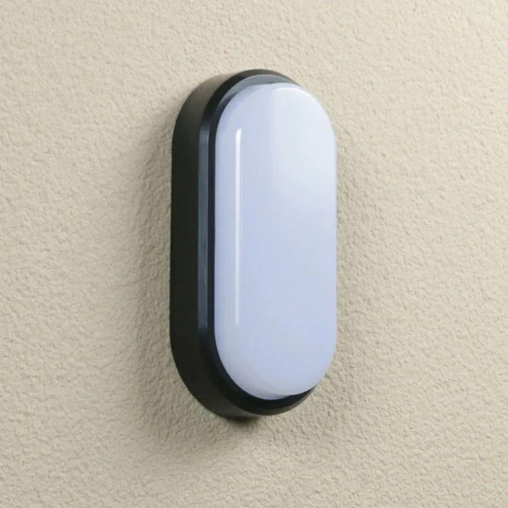 Low Profile Surface Mounted LED Wall Lamp Moistureproof Oval Ceiling Light Modern Waterproof Yard Lamp Outdoor