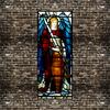 Pellicola Vetro Colorato Statico Stile Vintage Arte Sacra Adesivi per Finestre PVC Autoadesiva Pellicola Cristiana Europea Classica